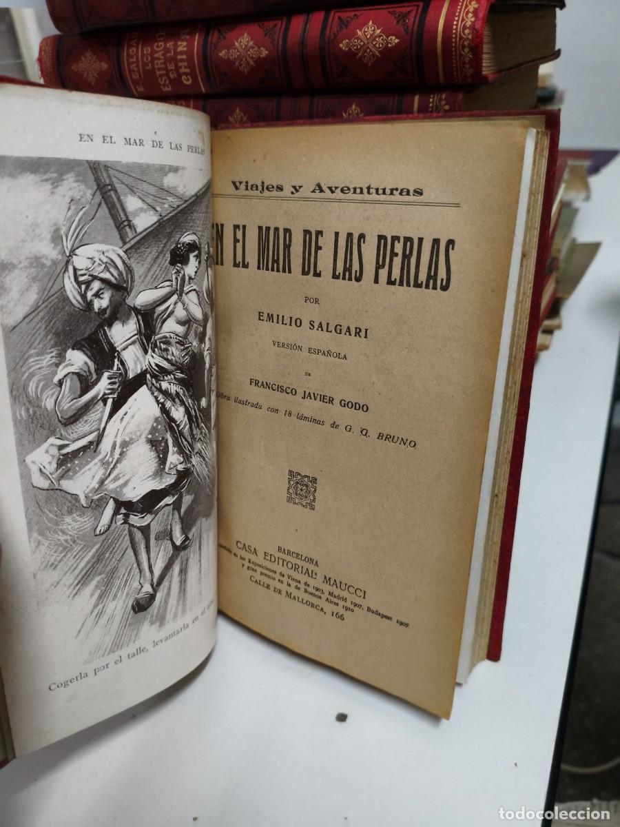 Libros antiguos: En el mar de las perlas - Emilio Salgari. Maucci - Foto 2