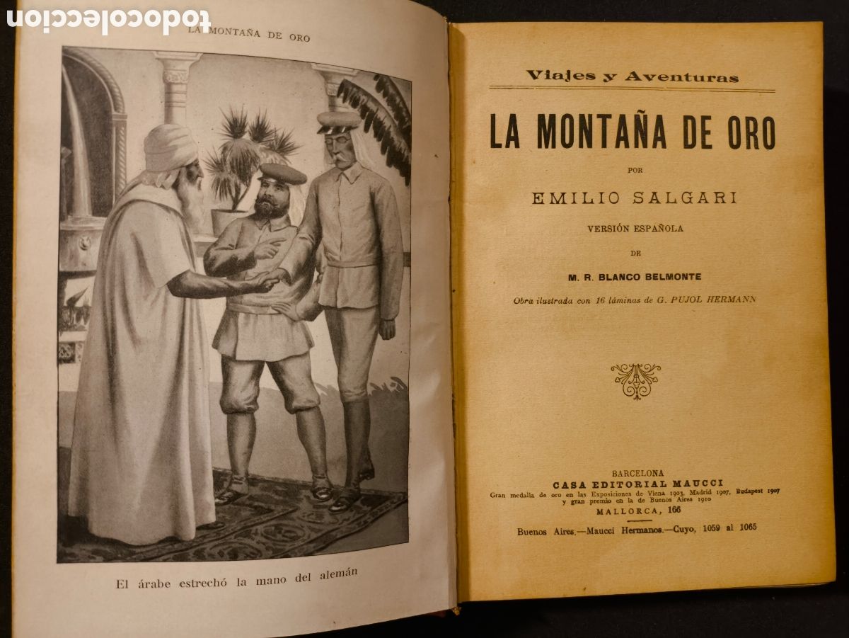 Libros antiguos: La monta&ntilde;a de oro emilio Salgari maucci - Foto 4