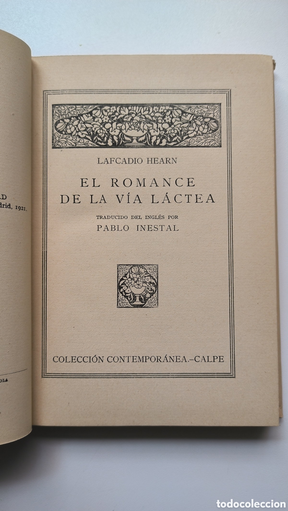 Libros antiguos: El Romance de la V&iacute;a L&aacute;ctea, Lafcadio Hearn, Calpe 1921 - Foto 2
