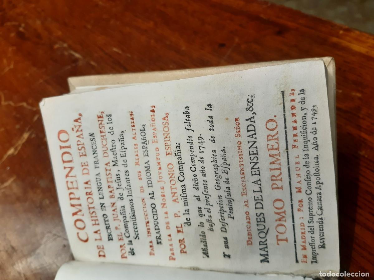 Libros antiguos: COMPENDIO DE LA HISTORIA DE ESPA&Ntilde;A. 1749. 2 TOMOS - Foto 9