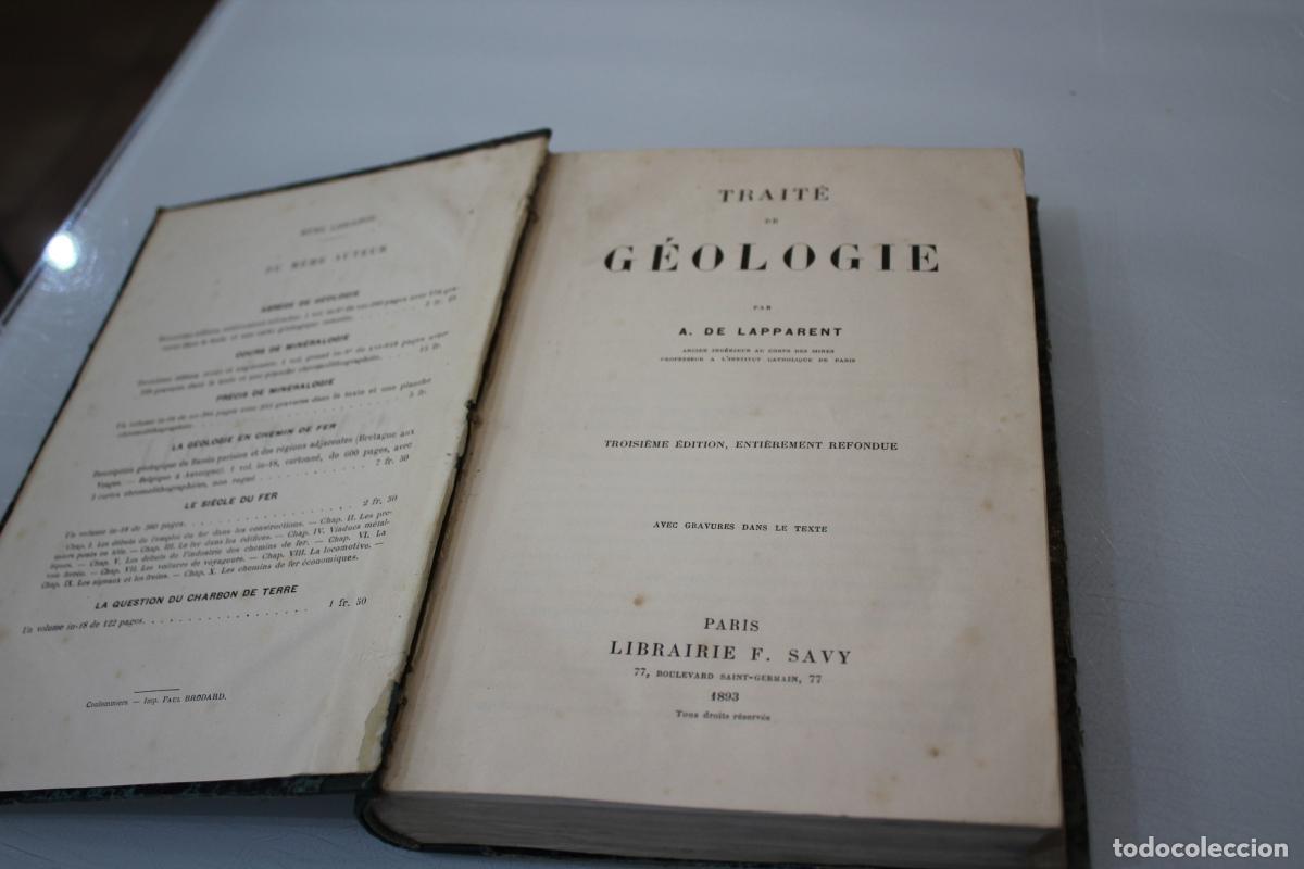 Libros antiguos: Trait&eacute; de G&eacute;ologie - Lapparent, A. de - Foto 3