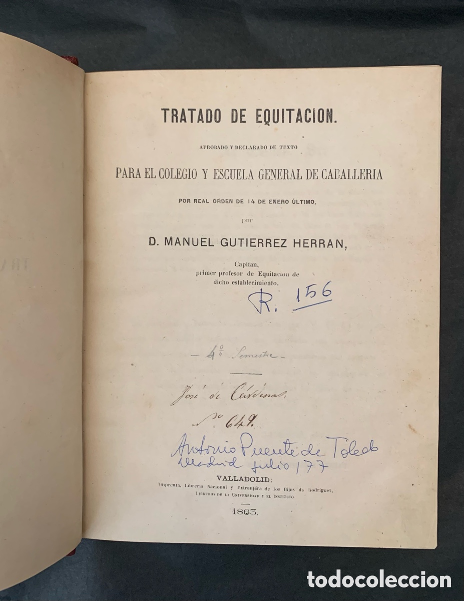 Libros antiguos: TRATADO DE EQUITACI&Oacute;N. Manuel Guti&eacute;rrez Herr&aacute;n.1863 - Foto 7