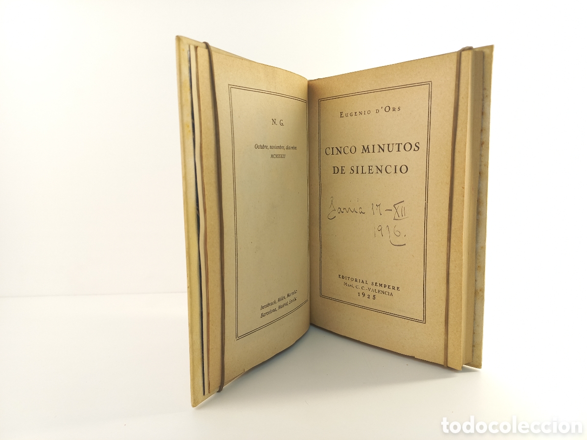 Libros antiguos: Cinco minutos de silencio. Eugenio Dors. Editorial Sempere, 1925. - Foto 6