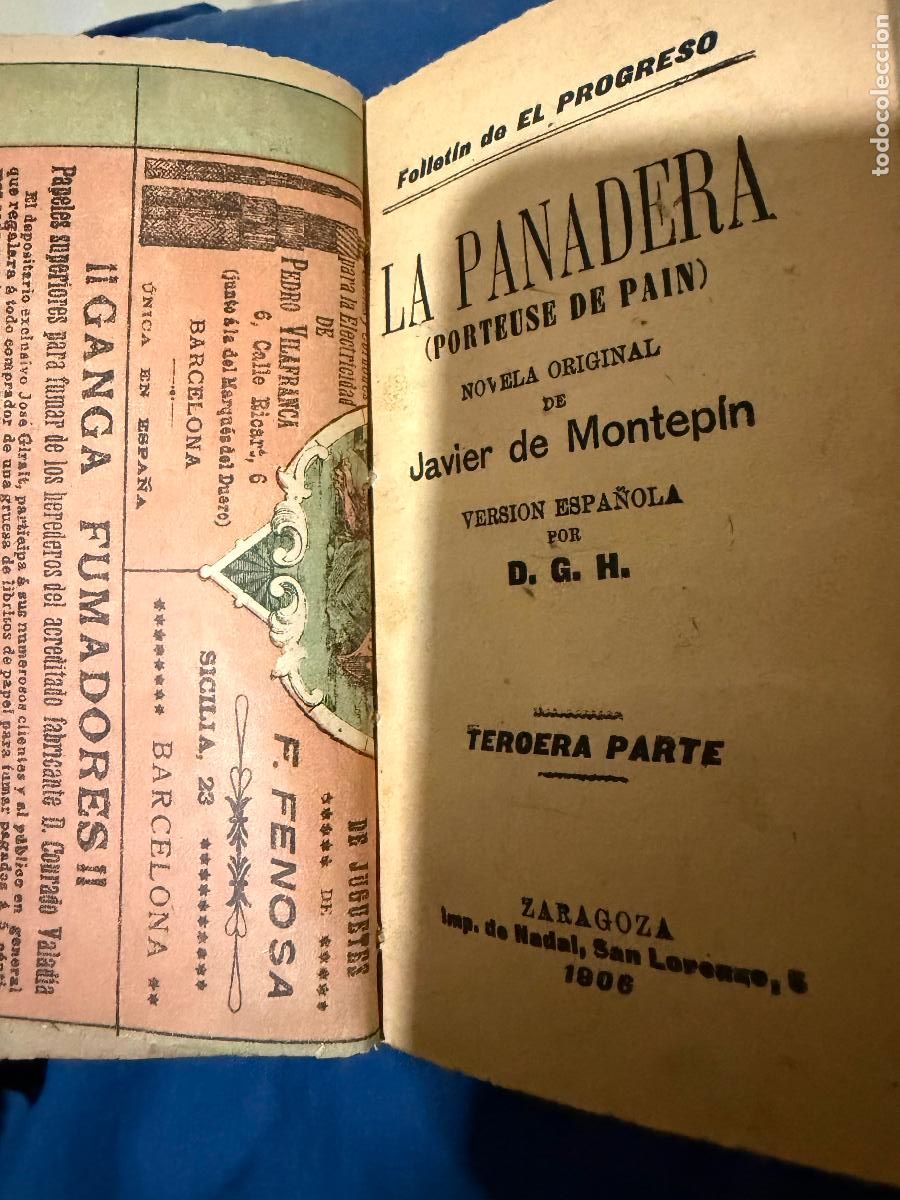 Libros antiguos: Libro la panadera imp- de Nadal Zaragoza 1906 - Foto 1