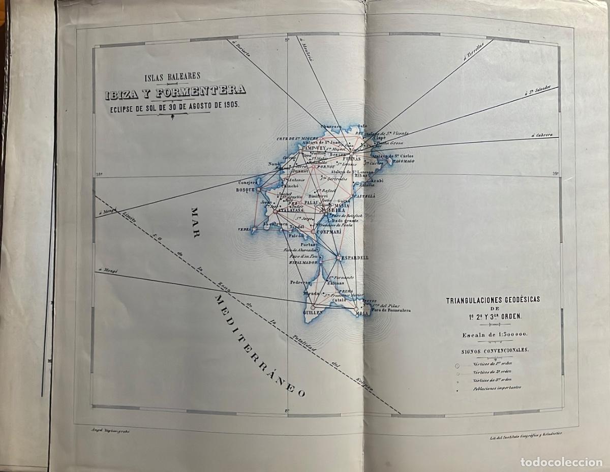 Libros antiguos: COORDENADAS GEOGRAFICAS- PUNTOS COMPRENDIDOS ECLIPSE DE SOL- 1905 - Foto 12
