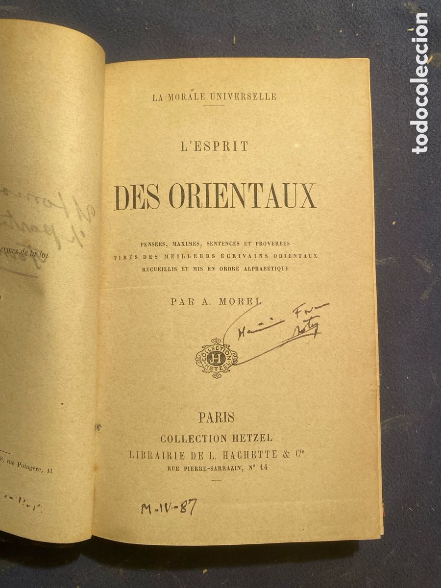 Libros antiguos: A. MOREL: - LESPRIT DES ORIENTAUX - (PARIS, S.A.) - Foto 3