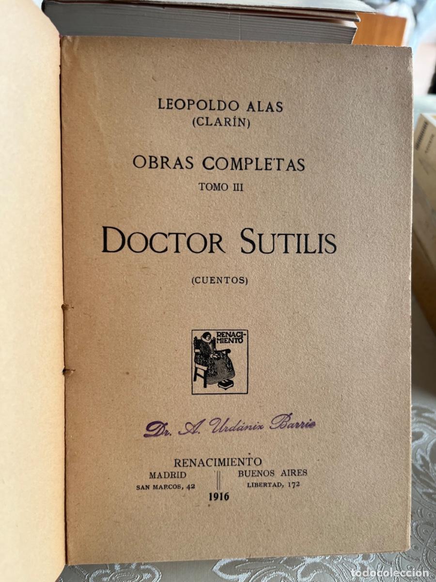Libros antiguos: Clar&iacute;n.- Doctor Sutilis (Cuentos) - Foto 3