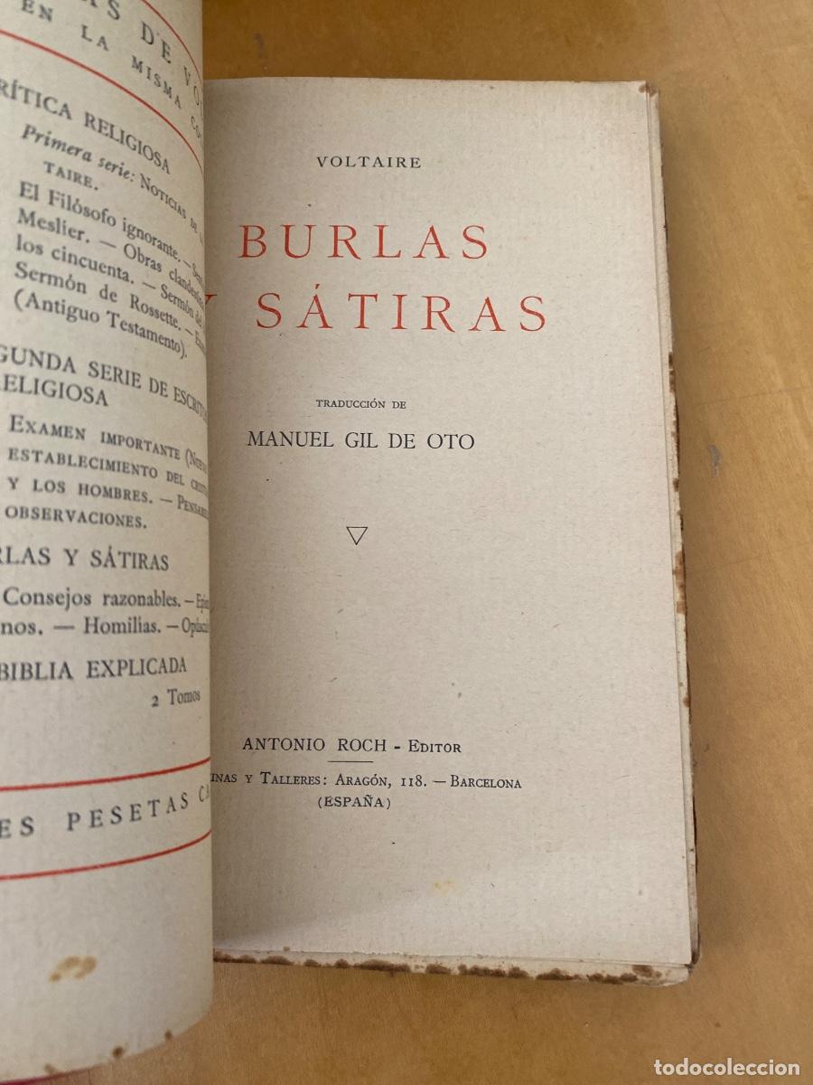 Libros antiguos: BURLAS Y SATIRAS VOLTAIRE IMPRENTA CLARAS&Oacute; 1920 - Foto 2