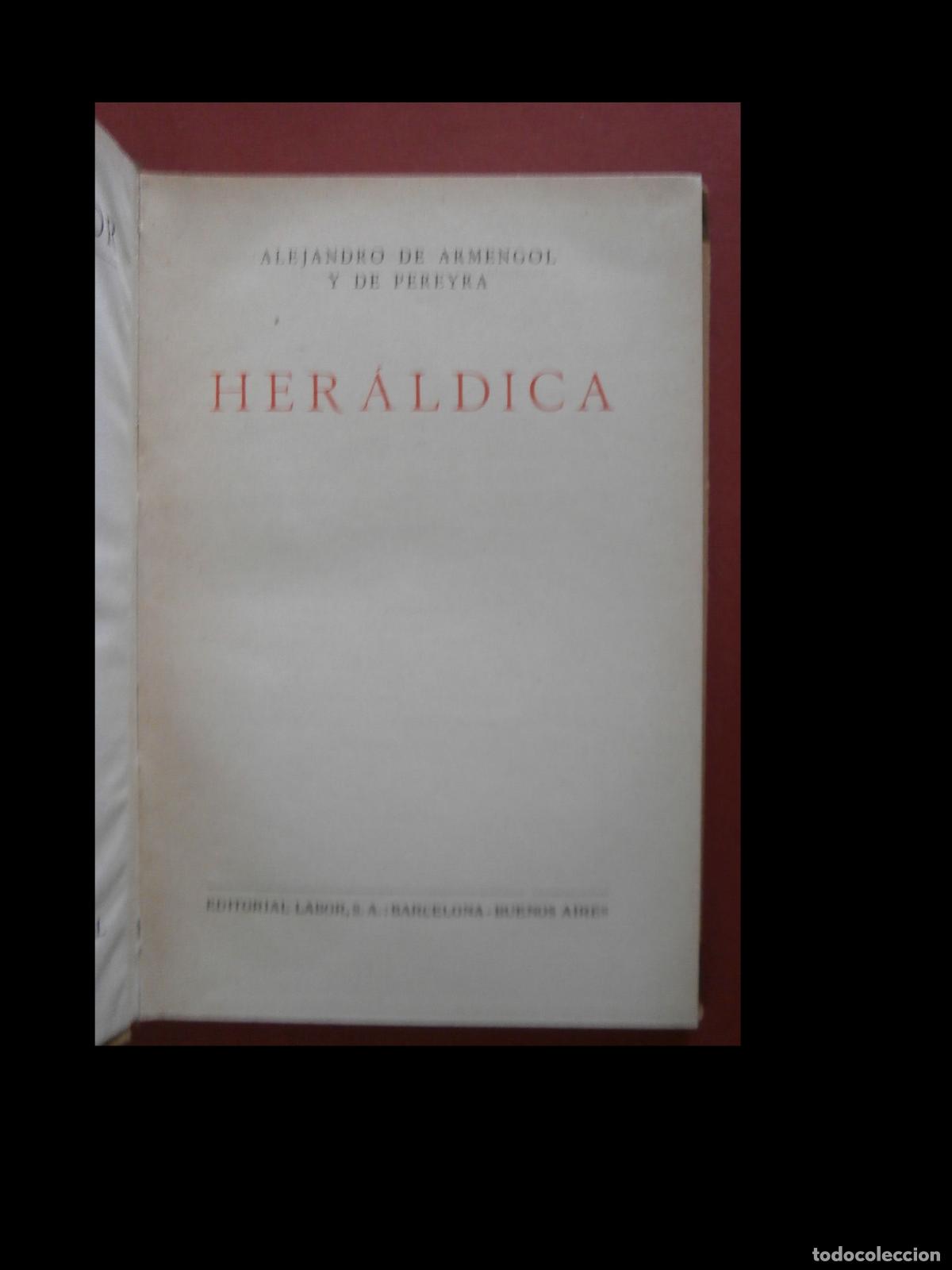 Libros antiguos: Her&aacute;ldica. A. de Armengol y de Pereyra - Foto 8