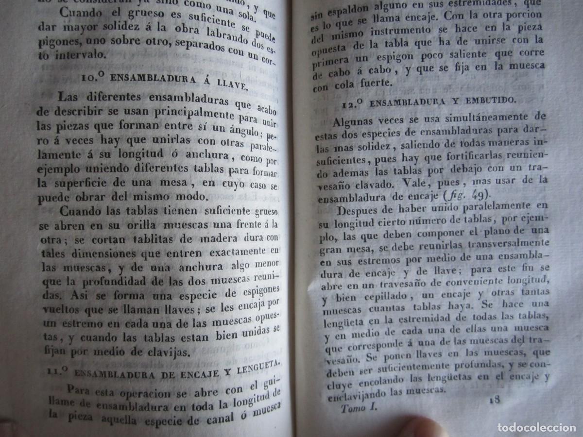Libros antiguos: MANUAL DEL CARPINTERO MUEBLES -EDIFICIOS -EBANISTERIA MR.NOSBAN 1833 MADRID -2 TOMOS - Foto 8