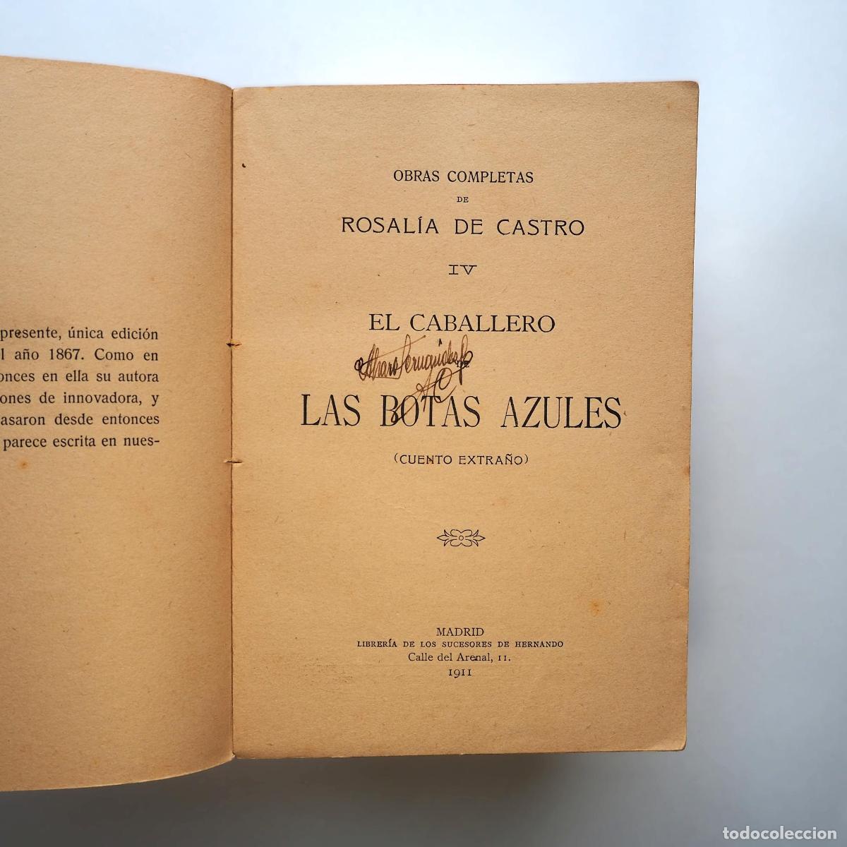 Libros antiguos: El caballero de las botas azules - Castro, Rosal&iacute;a de - Foto 2
