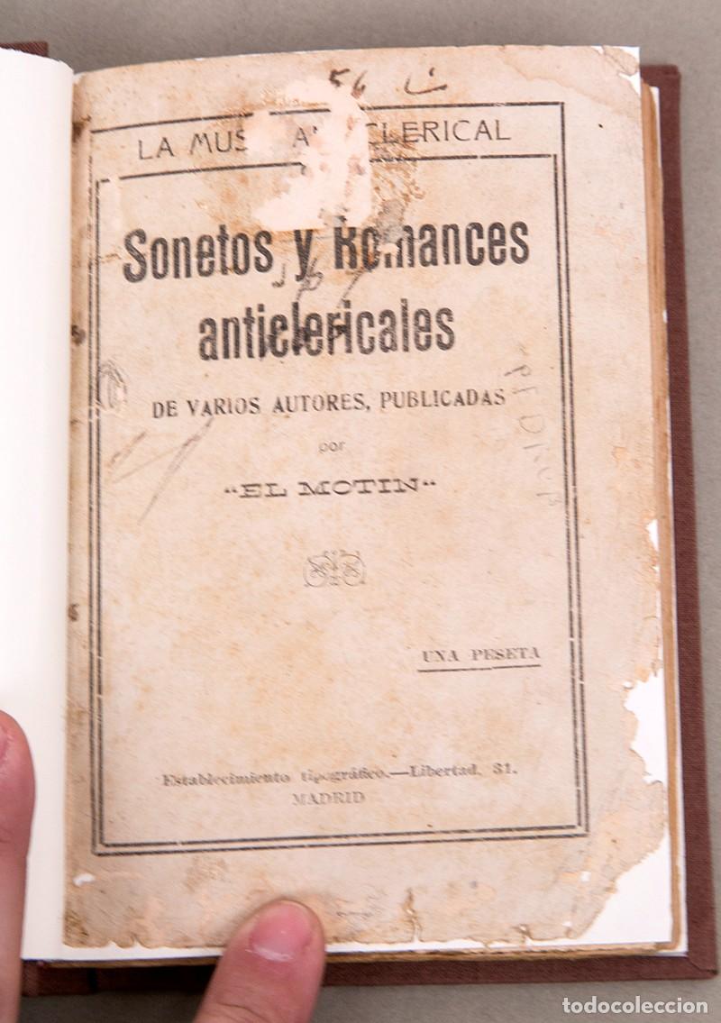 Libros antiguos: SONETOS Y ROMANCES ANTICLERICALES - c. 1900 - Foto 1