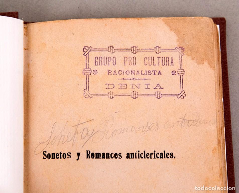 Libros antiguos: SONETOS Y ROMANCES ANTICLERICALES - c. 1900 - Foto 4