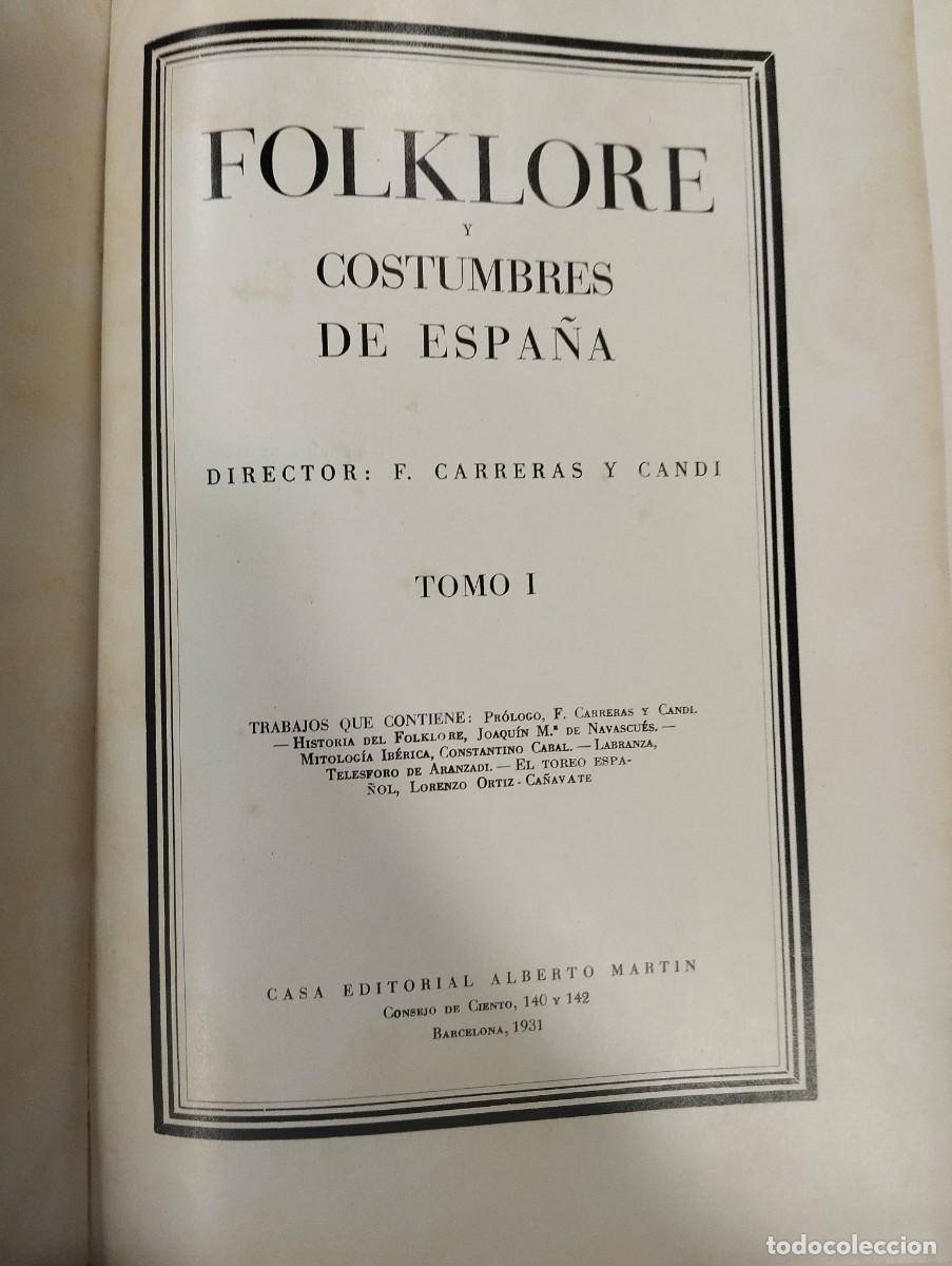 Libros antiguos: FOLKLORE Y COSTUMBRES DE ESPA&Ntilde;A. 3 TOMOS. - Foto 12