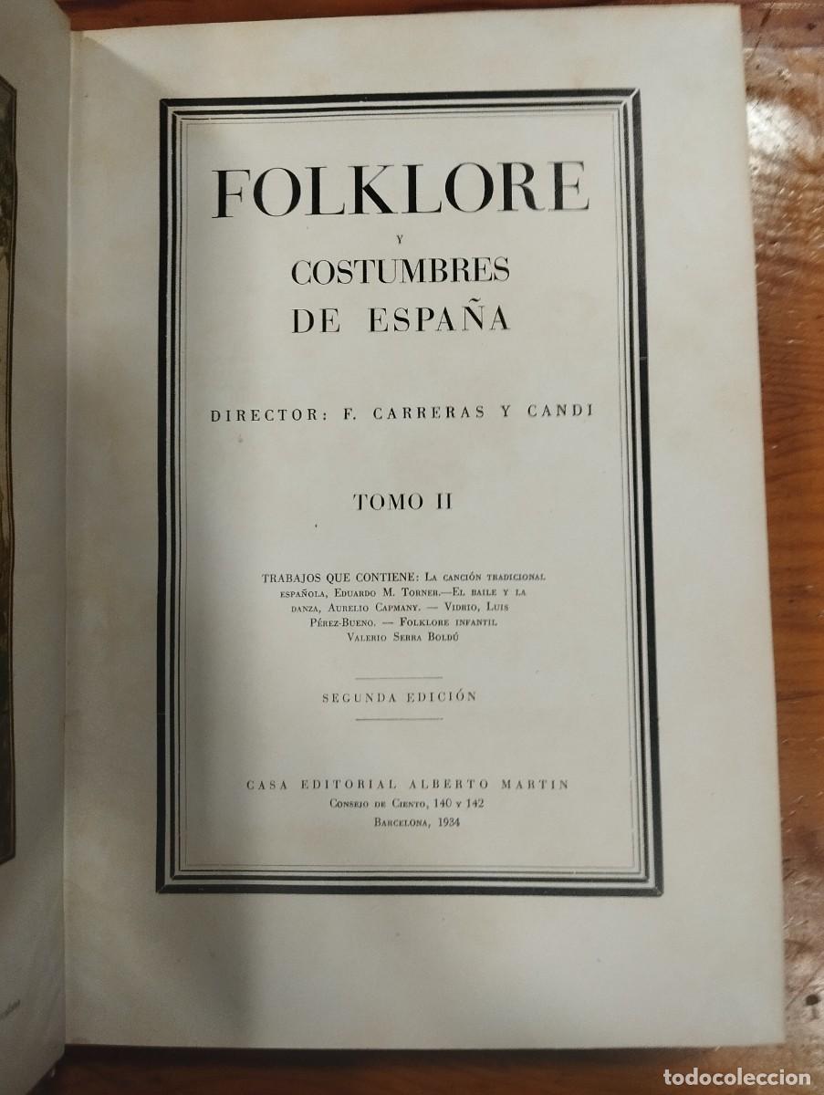 Libros antiguos: FOLKLORE Y COSTUMBRES DE ESPA&Ntilde;A. 3 TOMOS. - Foto 22