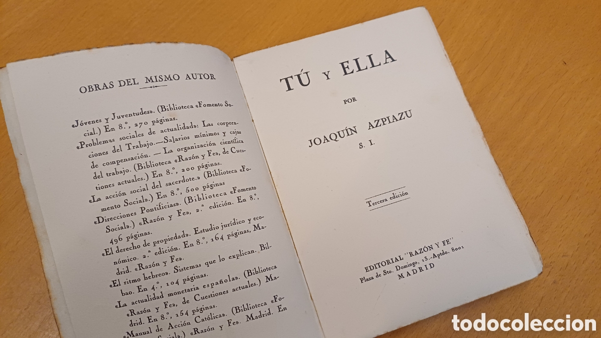 Libros antiguos: T&uacute; y ella - Joaqu&iacute;n Azpiazu - 1930 - Foto 4