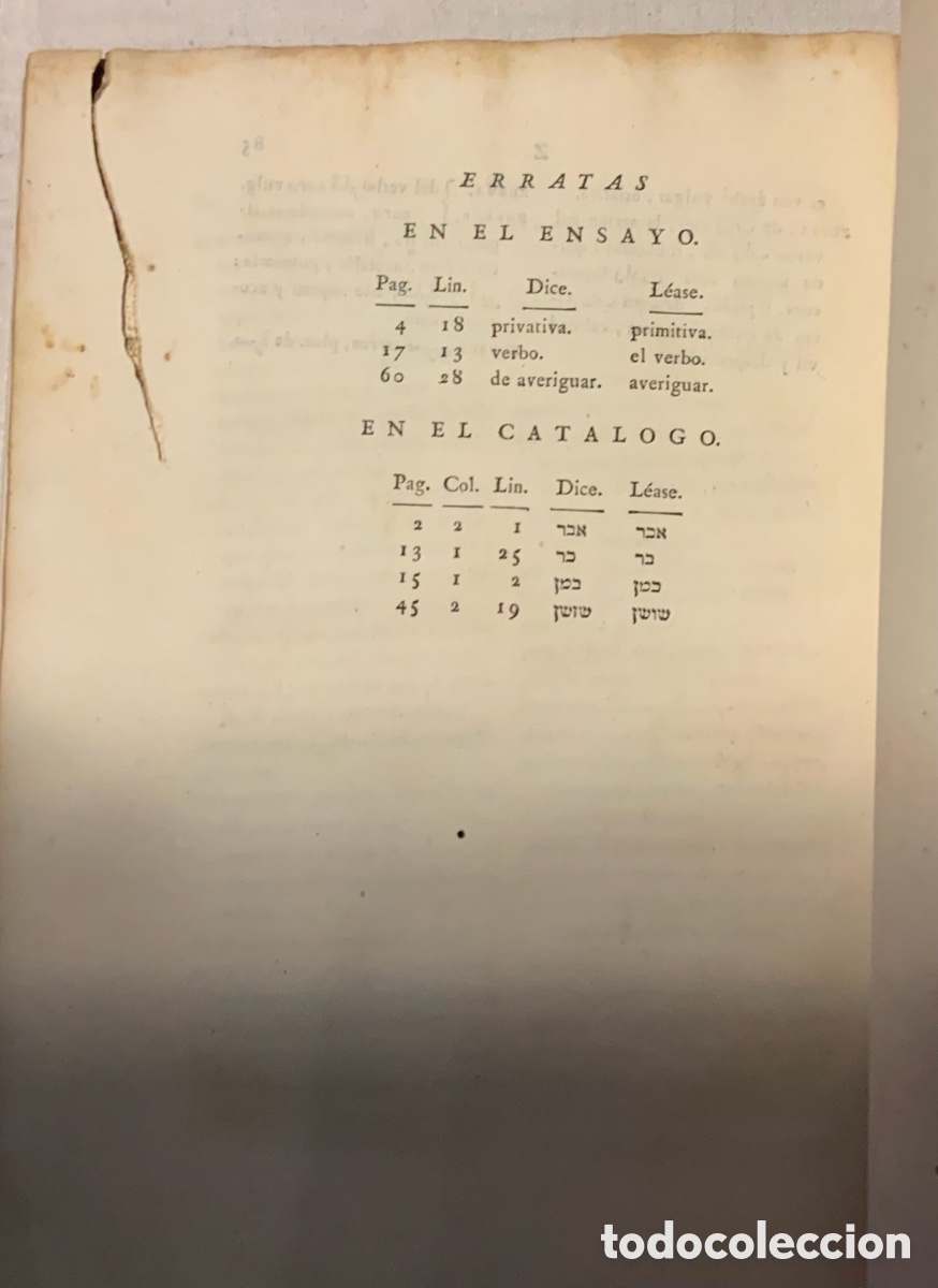 Libros antiguos: Ensayo hist&oacute;rico-cr&iacute;tico sobre el origen y progresos de las lenguas. 1805 - Foto 7