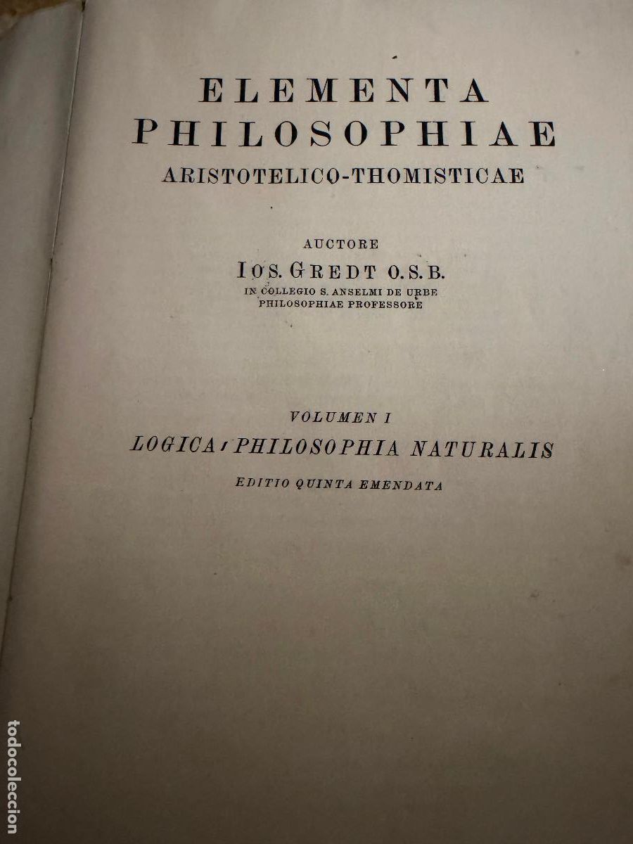 Libros antiguos: 2 tomos elementa philosophiae 1929 - Foto 2