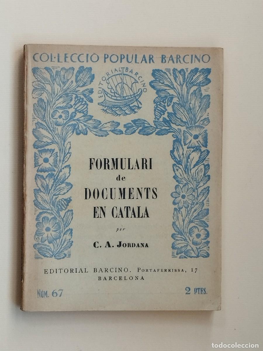 Libros antiguos: Formulari de documents en catal&agrave; - Foto 1