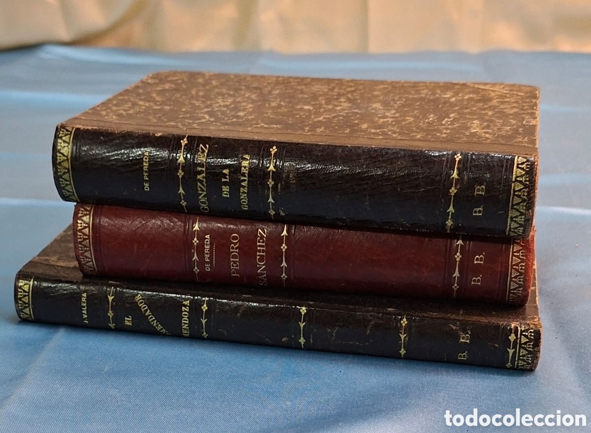 Libros antiguos: Lote 3 libros antiguos Valera y Pereda (s. XIX)