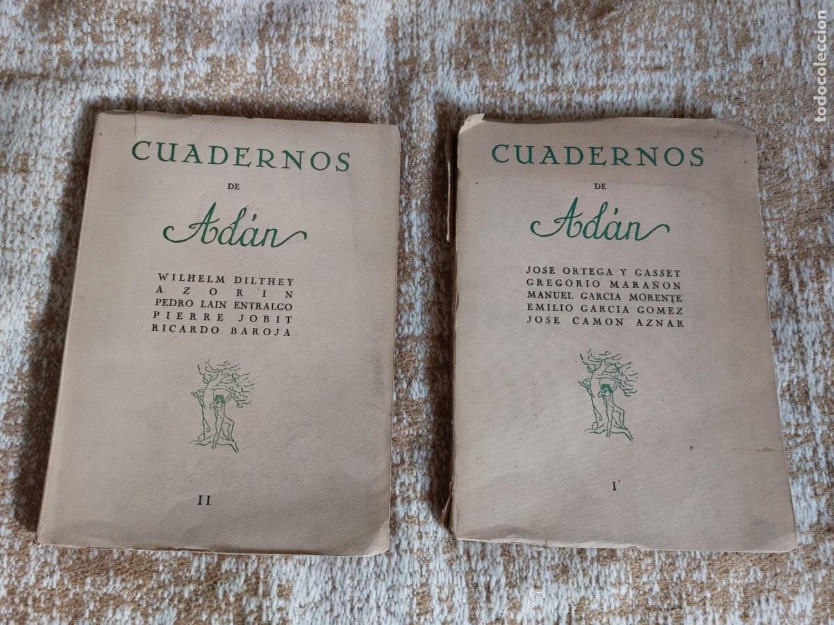 Libros antiguos: Cuadernos de Ad&aacute;n I y II 2 TOMOS Ad&aacute;n 1944 - 1945 JOS&Eacute; ORTEGA Y GASSET GREGORIO MARA&Ntilde;ON