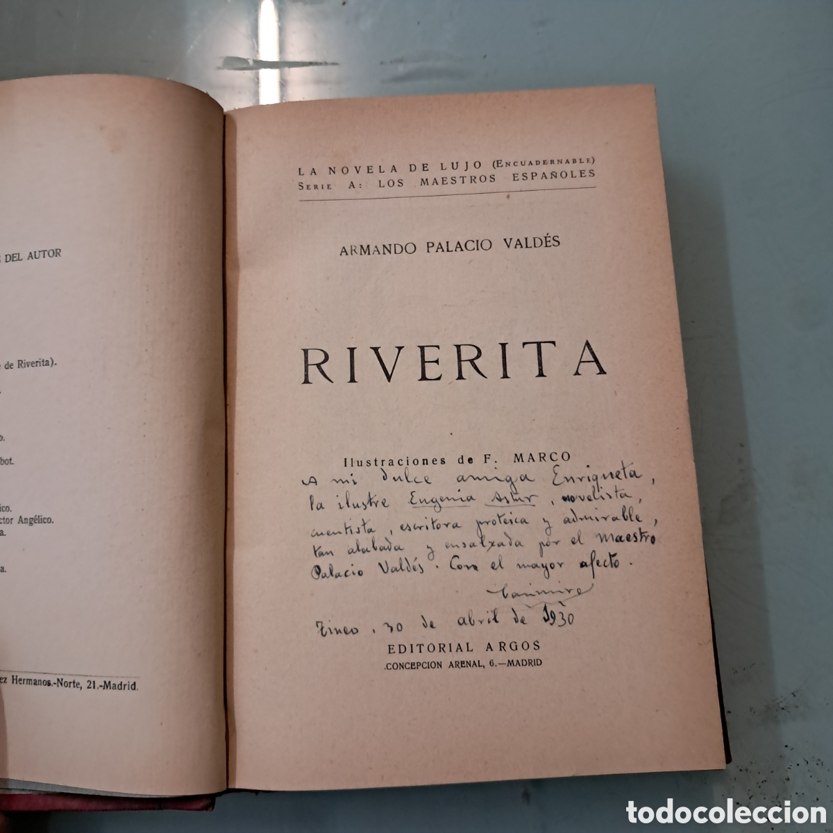 Libros antiguos: Armando Palacio Valdes,Riverita,Argos1930 - Foto 3