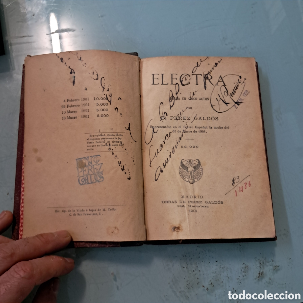 Libros antiguos: Benito P&eacute;rez Galdos, Electra,1901 - Foto 3