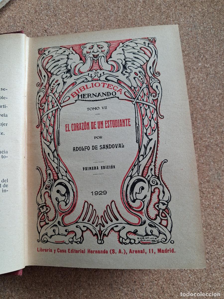 Libros antiguos: El coraz&oacute;n de un estudiante. Sandoval (Adolfo de) - Foto 2