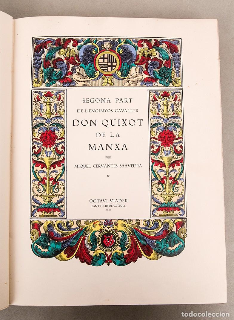 Libros antiguos: DON QUIXOT DE LA MANXA - OCTAVI VIADER - 1936 - Foto 4
