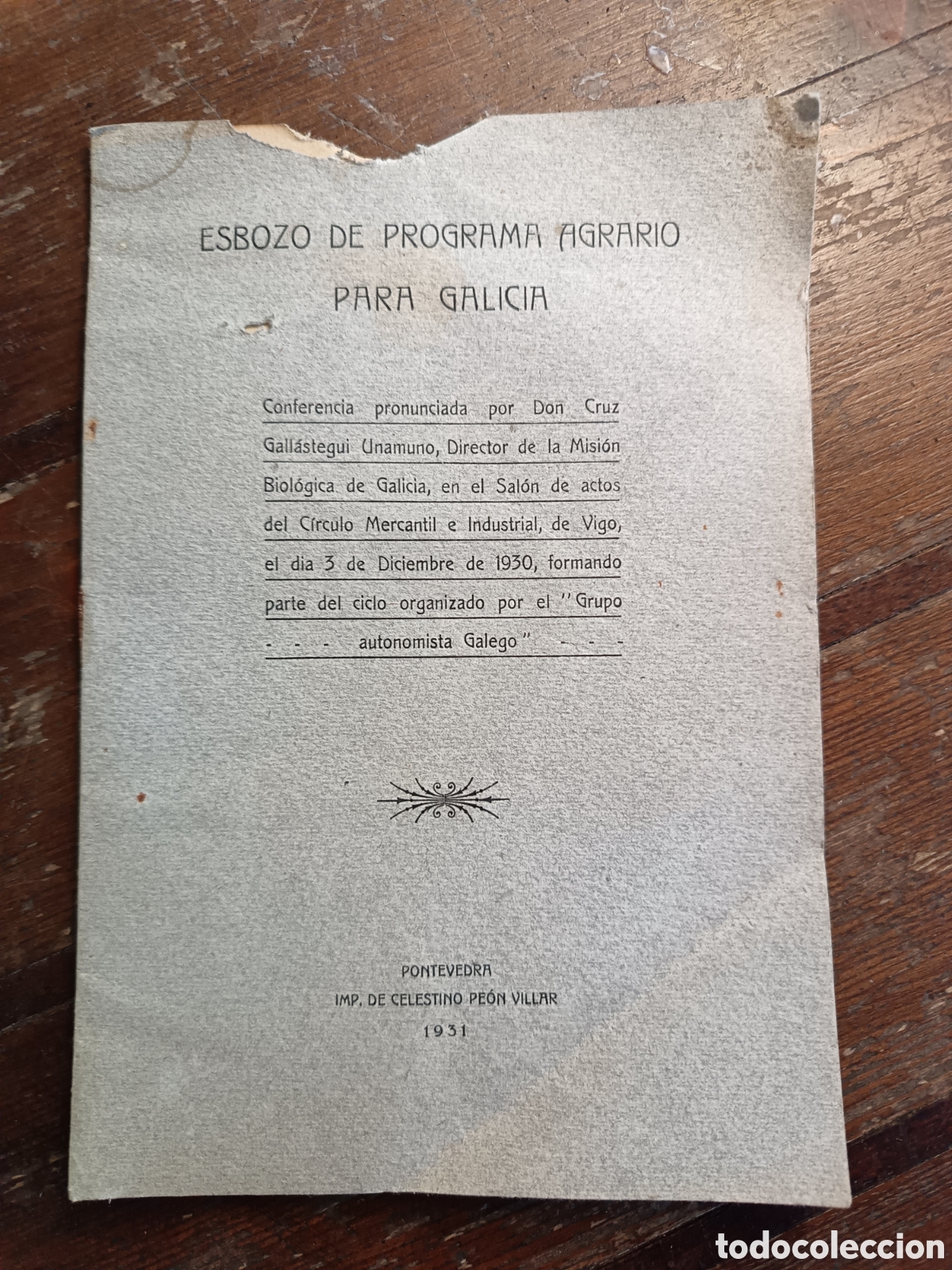 Libros antiguos: Esbozo de programa agrario para Galicia, 1931 - Foto 1