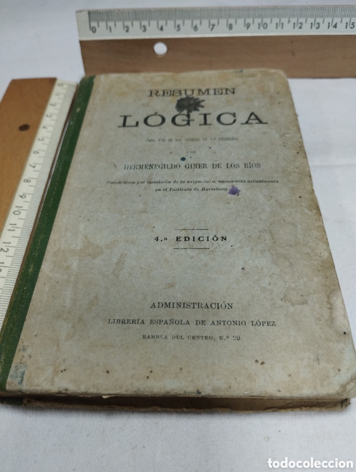 Libros antiguos: Resumen de l&oacute;gica. Hermenegildo Giner de los R&iacute;os, 1904