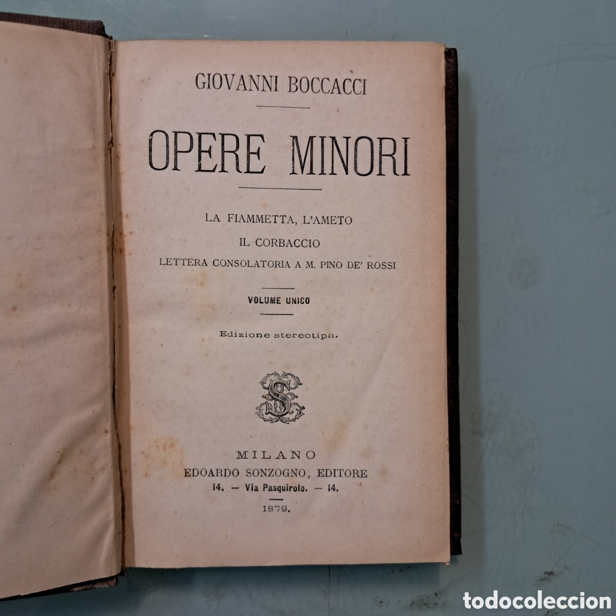 Libros antiguos: Giovanni Boccacci, Opere minori,Milano, 1879 - Foto 2