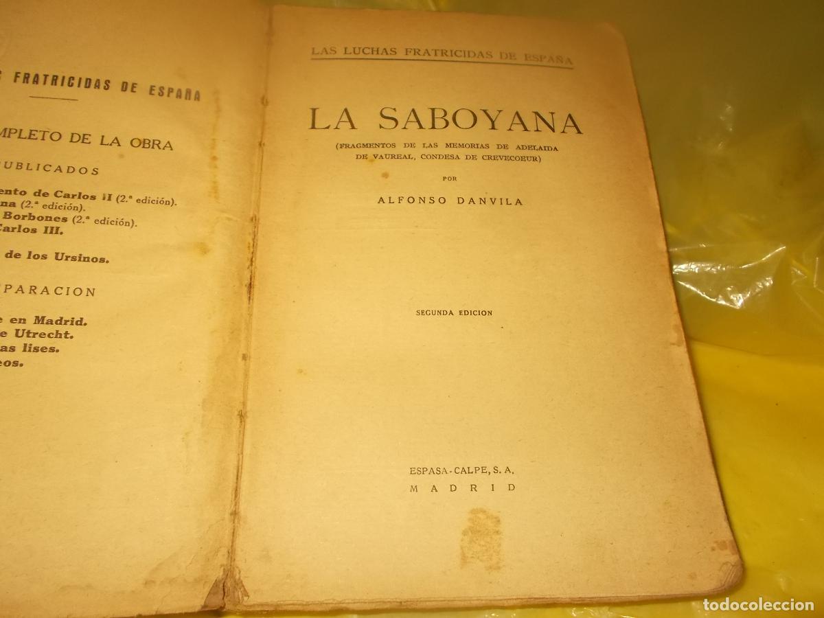 Libros antiguos: La saboyana. Alfonso Danvila
