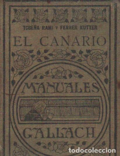 Libros antiguos: EL CANARIO. MANUALES GALLACH. TOBE&Ntilde;A RAMI / FERRER KUTTER. A-AVES-088