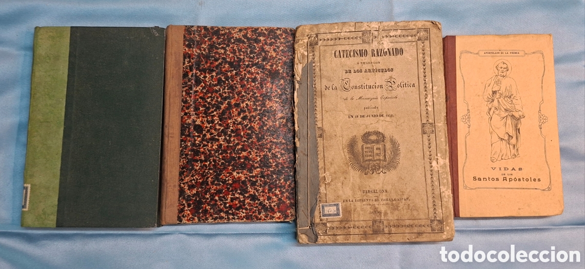 Libros antiguos: Lote de 4 obras antiguas (1859&ndash;1930): religi&oacute;n, pol&iacute;tica y pensamiento social