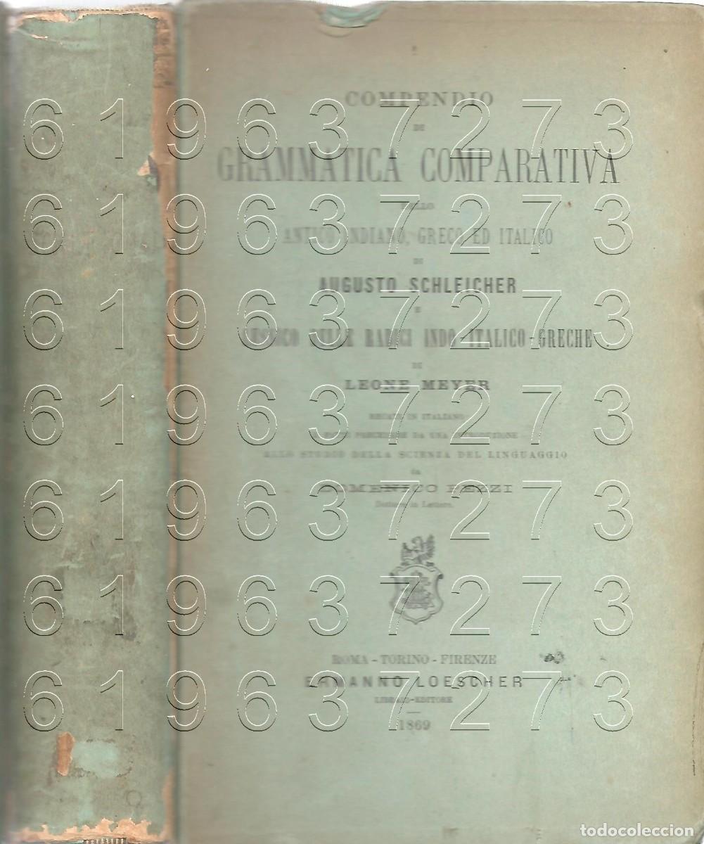 Libros antiguos: INDIANO GRECO ED ITALICO GRAMMATICA COMPARATIVA DELLO LEONE MEYER 1869 U74