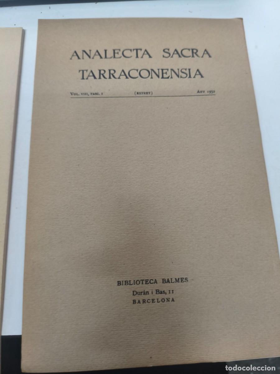 Libros antiguos: Analecta Sacra Tarraconensa Anuari de la biblioteca Balmes miscel&middot;lania finke 2 dedicat&ograve;ries d'autor