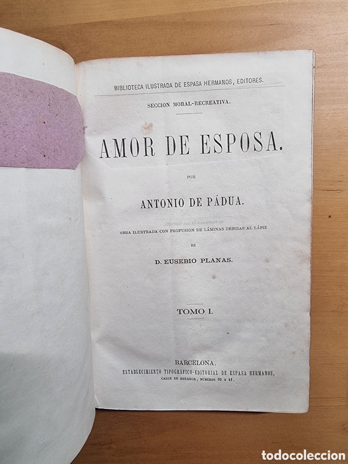 Libros antiguos: Amor de esposa - Antonio de Padua 1871 - Foto 2