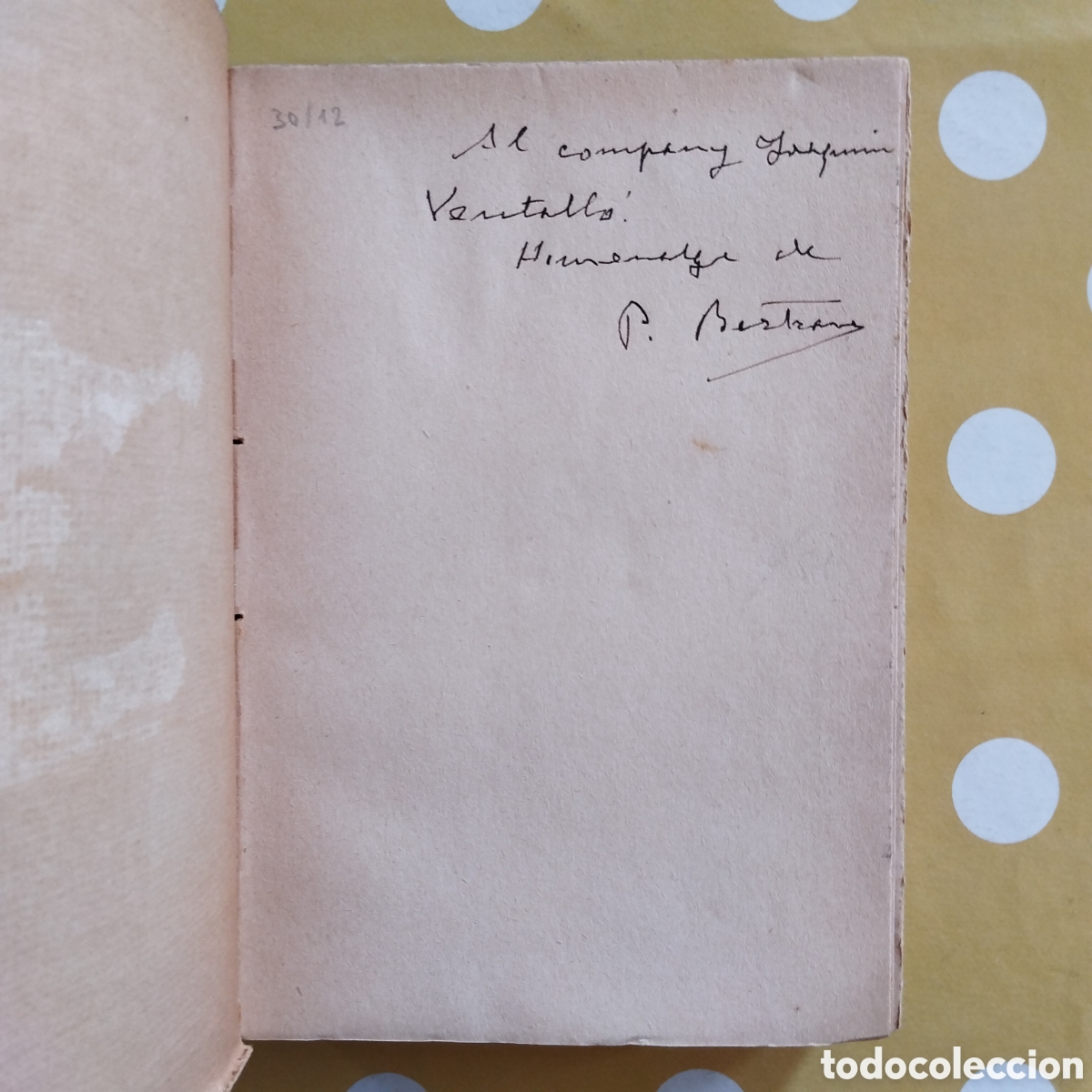 Libros antiguos: PRUDENCI BERTRANA L'HEREU DEDICAT&Ograve;RIA AUTOGRAFA A JOAQUIM VENTALL&Oacute; 1931 LLIBRERIA CATALONIA