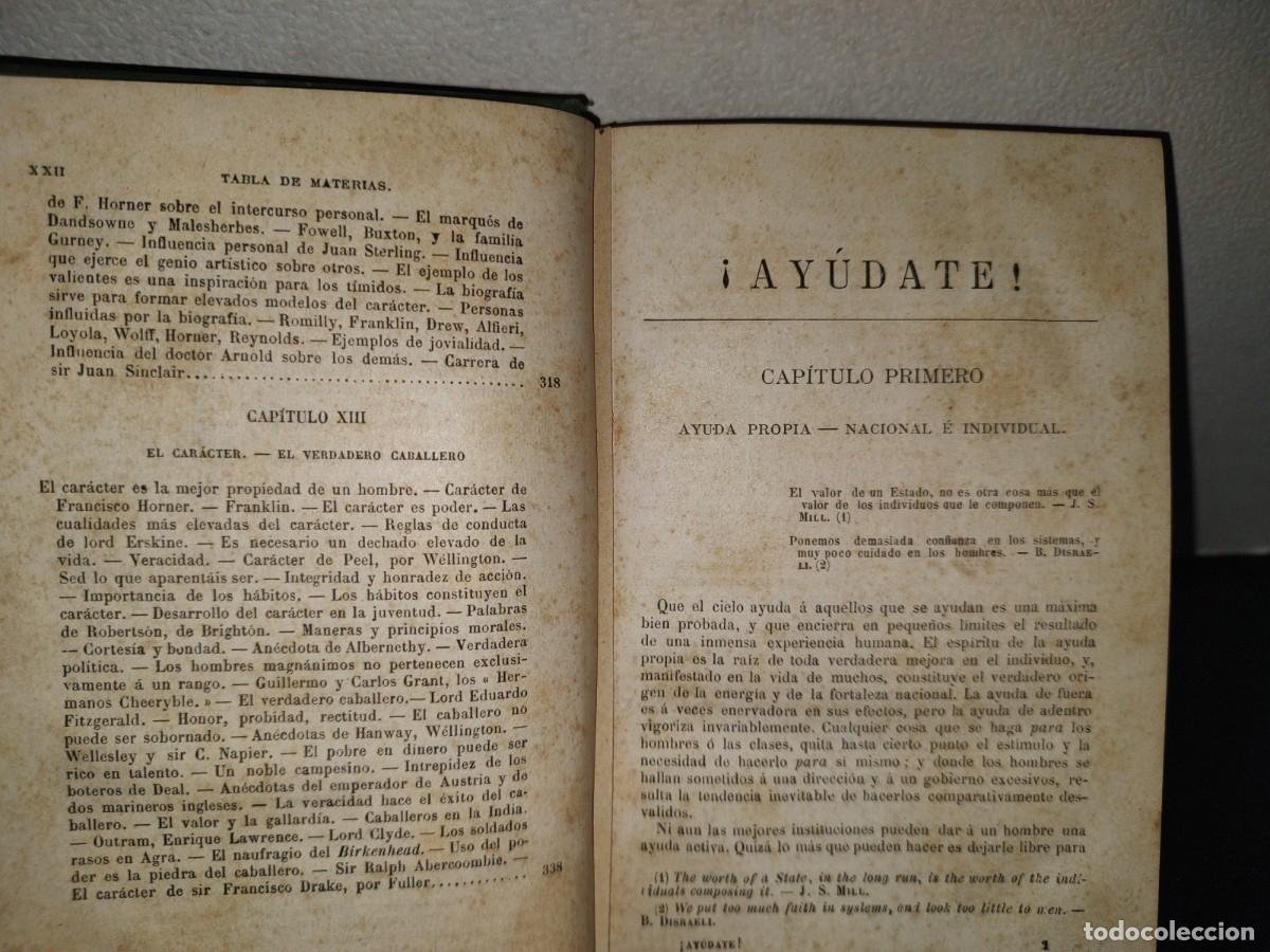 Libros antiguos: 68- &iexcl;Ay&uacute;date! (Self-Help) El Caracter, La Conducta Y La Perseverancia - Samuel Smiles - 1889 - Foto 9