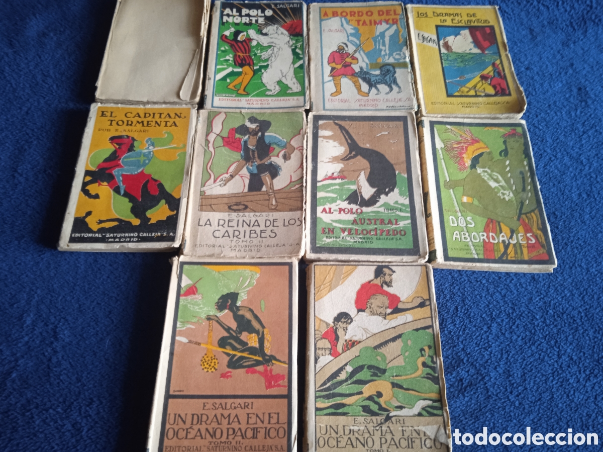 Libros antiguos: EMILIO SALGARI -LOTE DE 10 LIBROS -ED. CALLEJA A&Ntilde;OS 20
