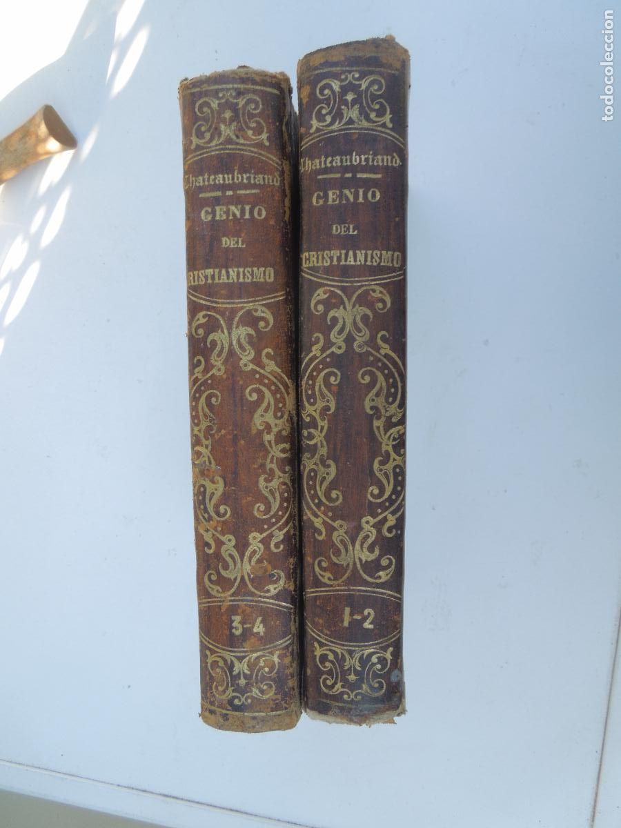 Libros antiguos: CHATEAUBRIAND - GENIO DEL CRISTIANISMO - 1-2-3-4 , EN DOS TOMOS