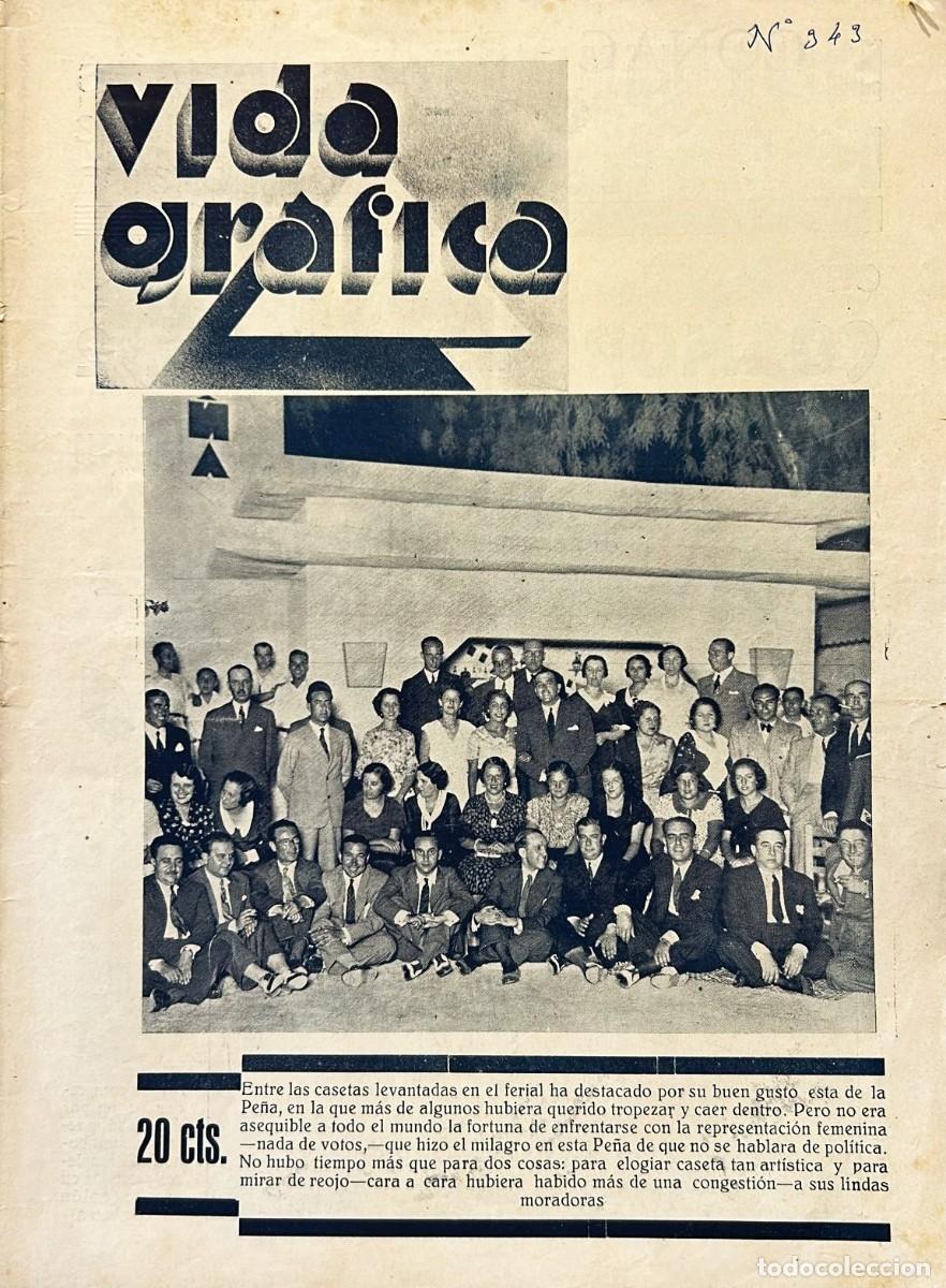 Libros antiguos: VIDA Gr&aacute;fica. A&ntilde;o VIII, N&uacute;mero 343. M&aacute;laga 22 de agosto de 1932.