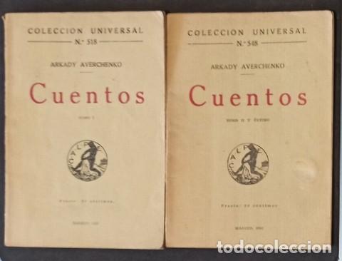 Libros antiguos: AVERCHENKO, Arkady: CUENTOS. Tomos I y II. Traducci&oacute;n del ruso por N. Tasin.