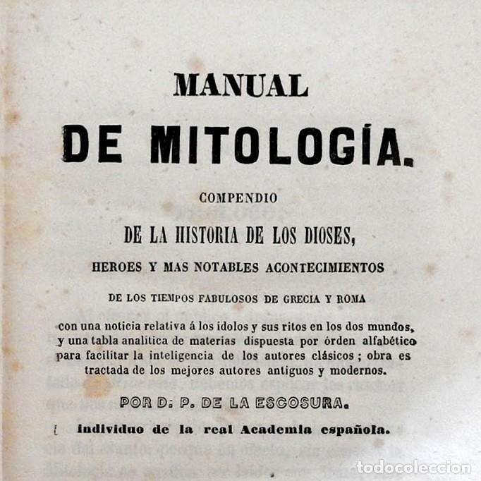 Old books: Manual de mitolog&iacute;a - Escosura (1845). Libro antiguo mitolog&iacute;a cl&aacute;sica s. XIX