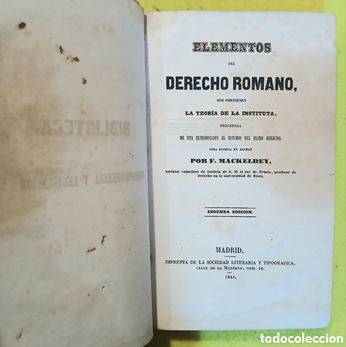 Libros antiguos: Elementos de derecho romano - Foto 2