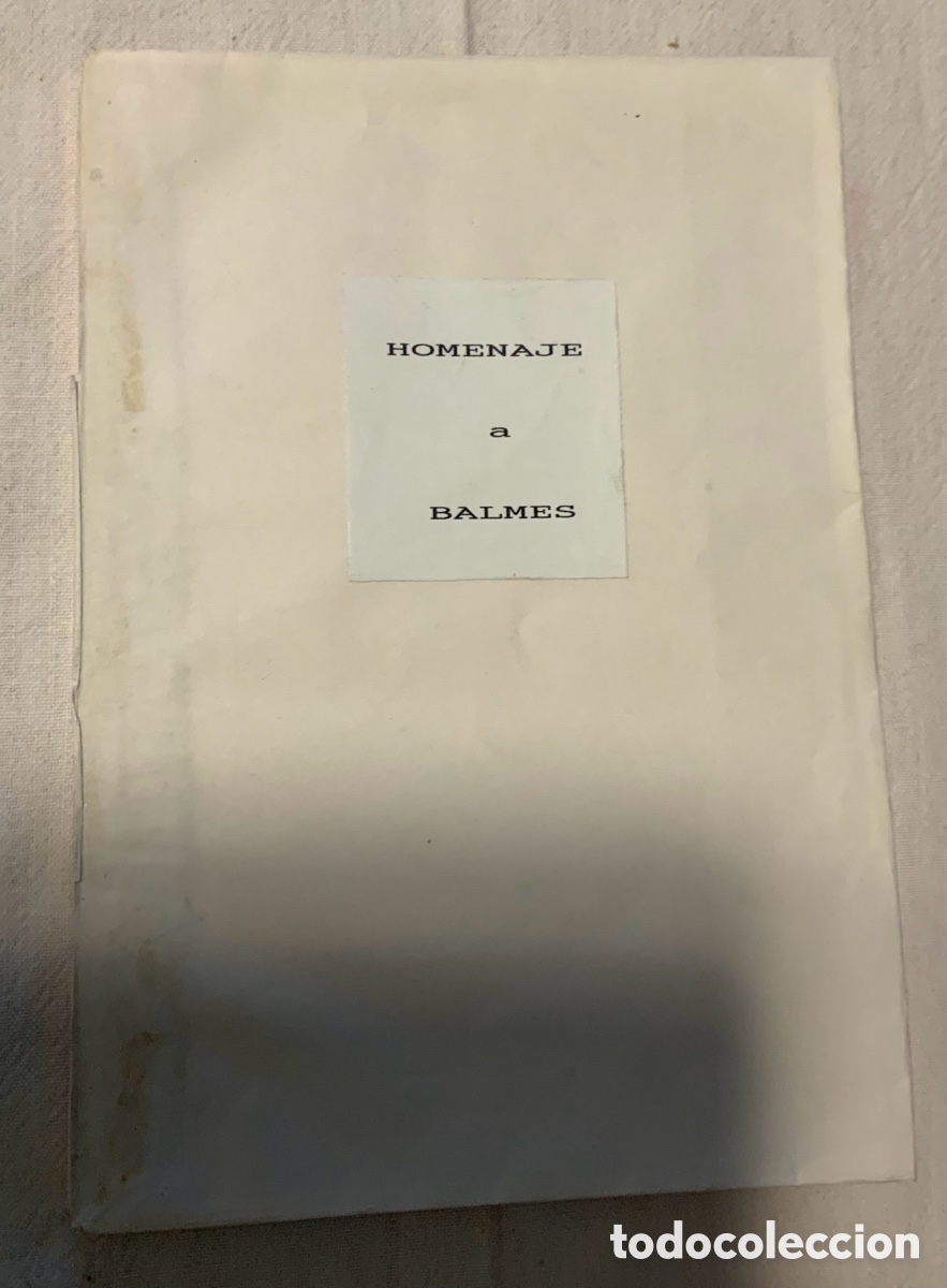 Libros antiguos: Homenaje a Balmes. 1910 - Foto 2