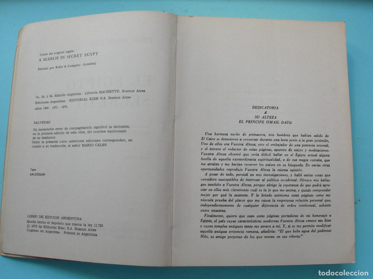 Libros antiguos: EL EGIPTO SECRETO / PAUL BRUNTON / - Foto 4
