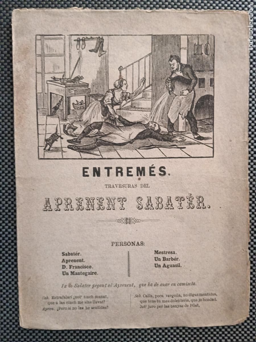 Libros antiguos: Entrem&eacute;s. Travesuras del Aprenent sabater