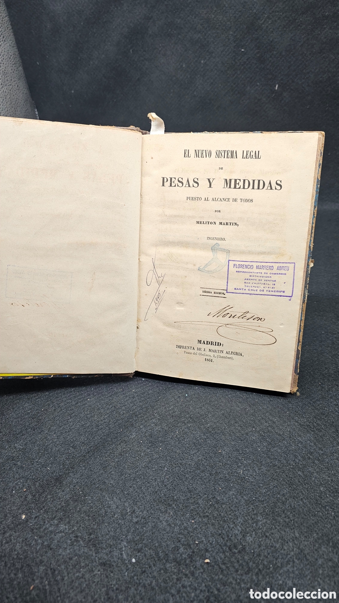 Libros antiguos: Antiguo libro pesas y medidas 1861